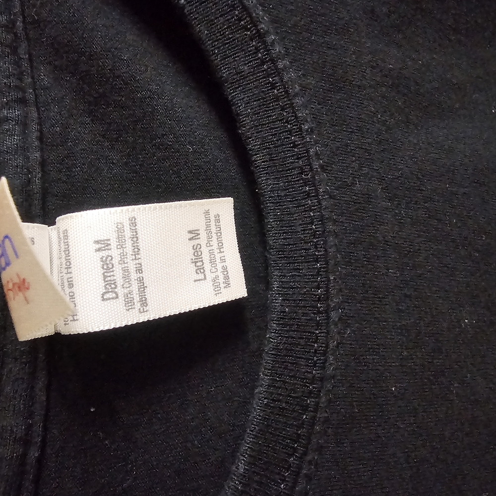 Black T-Shirt with White Graphic Design - Picture 4 of 4